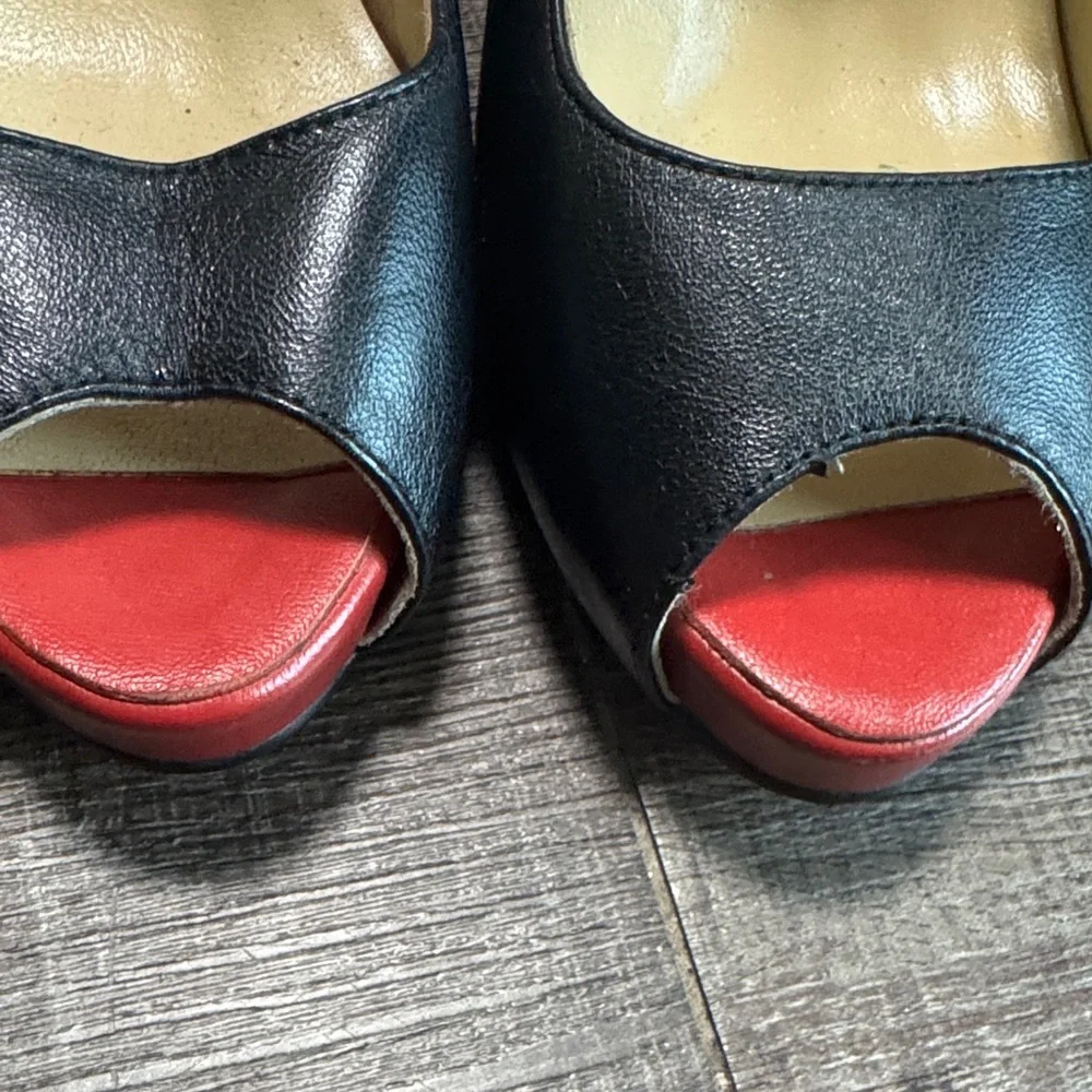 Christian Louboutin Black Peep Toe Heels - Picture 5 of 15